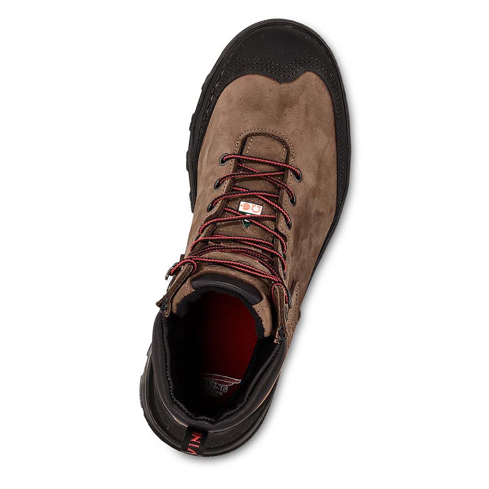 Red Wing Burnside 6-inch Waterproof, CSA Safety Toe Men's Waterproof Boots Brown | ZA 420OKI